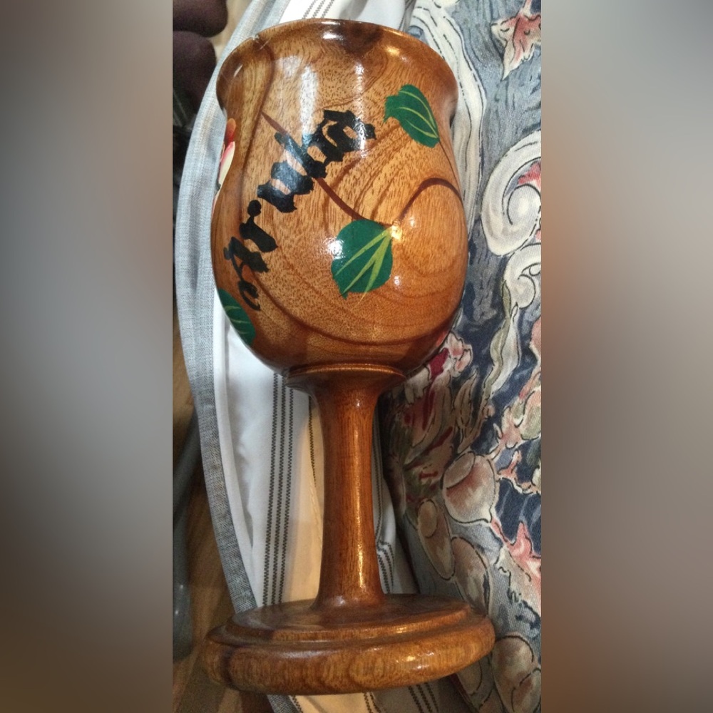 Aruba Souvenir Wooden Drink Goblet